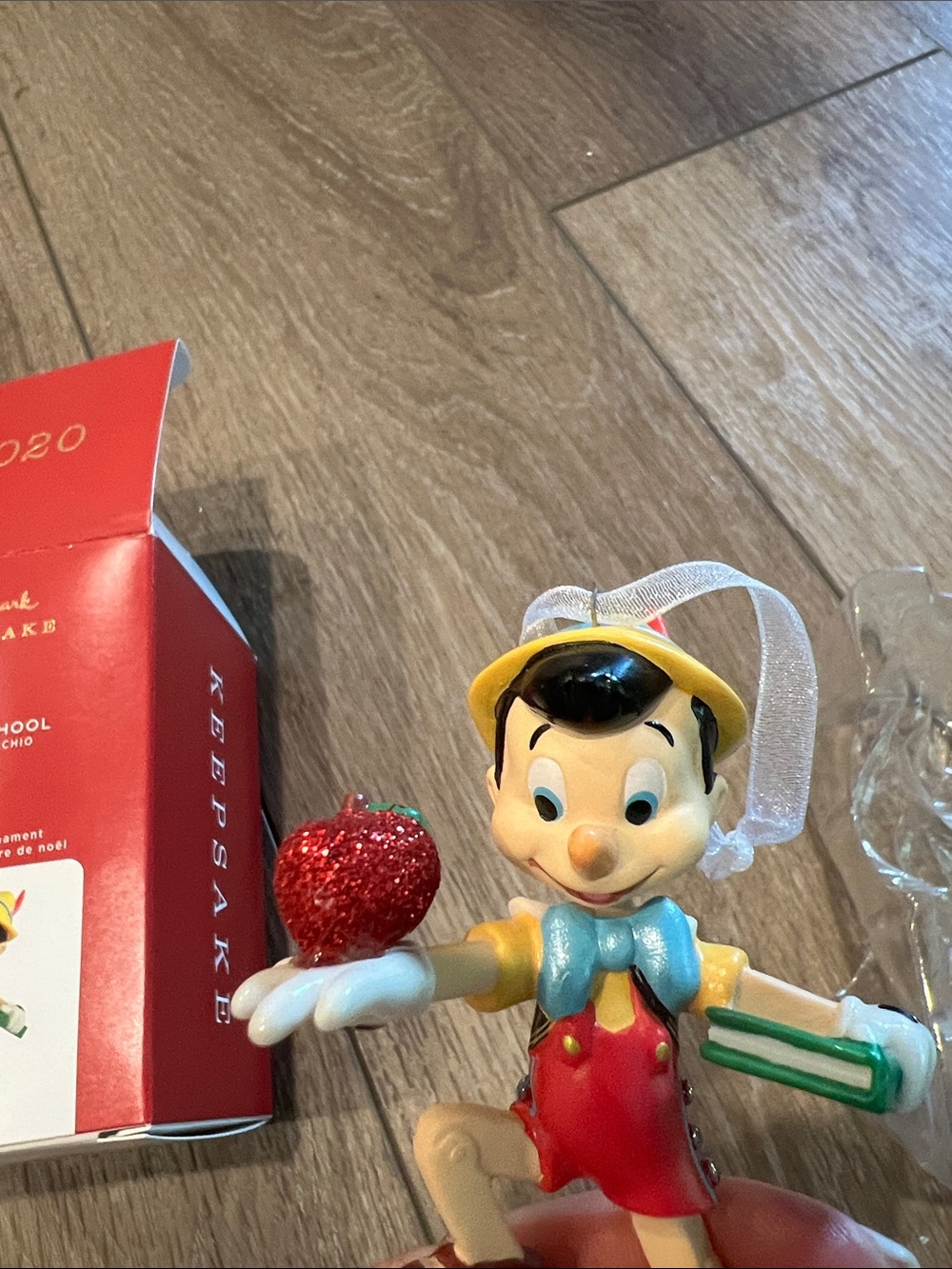 Hallmark Pinocchio 'Off to School' Ornament - Red, Blue, Yellow - Picture 5 of 6